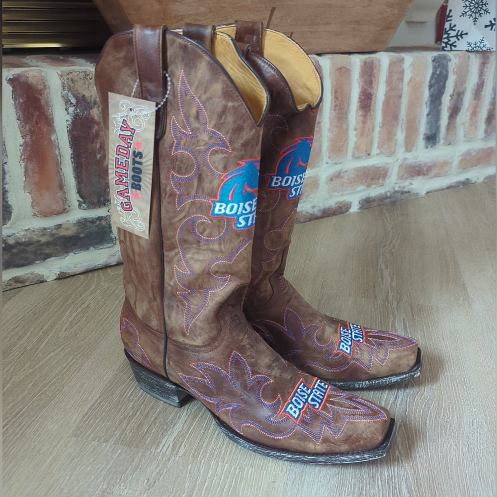 Boise State University Broncos Gameday Board Room Boots Mens Cowboy Boots 10, 11